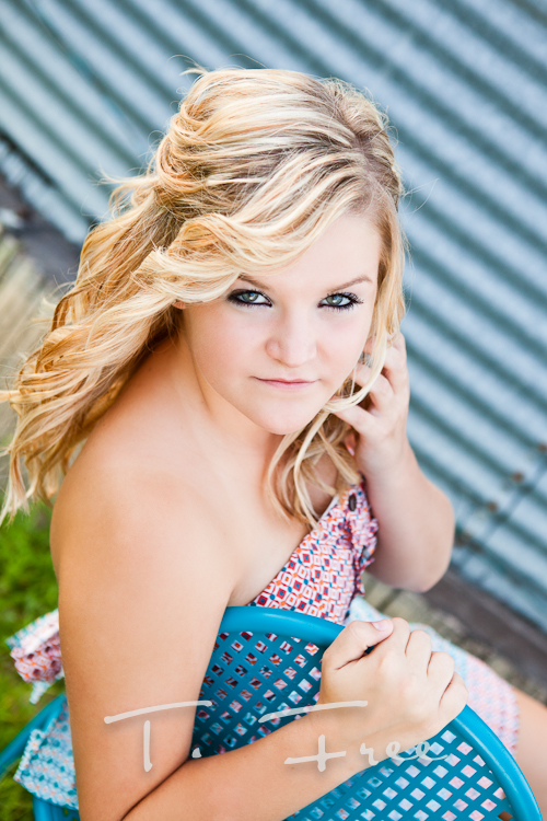 Outdoor close up image of lincoln north star high school senior girl.