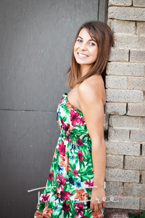 Fun colorful dress for senior pictures at old omaha train station.